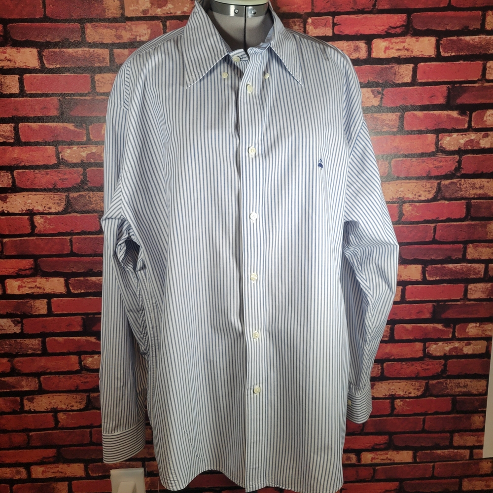 Brooks Brothers Classic Blue Pinstripe Dress Shirt
